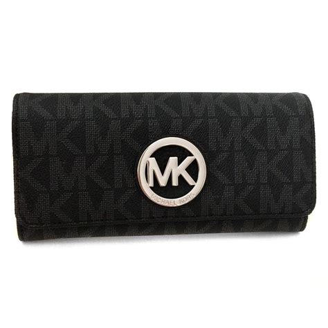 michael kors black pvc mk signature fulton flap continental wallet|Michael Kors Fulton Large Flap Continental Wallet .